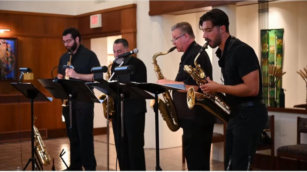 The Infinity Saxophone Quartet ready to perform